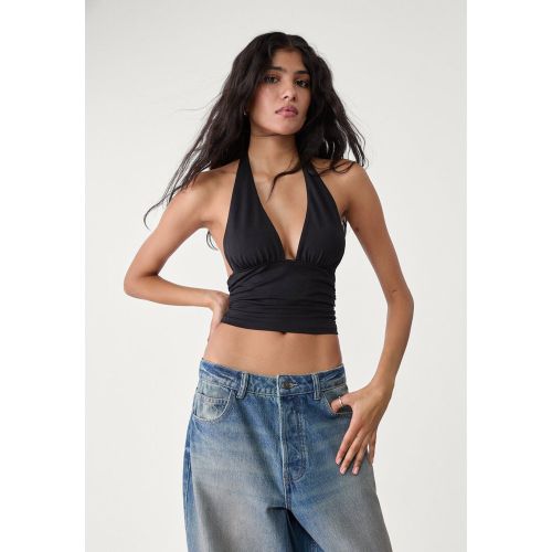 T-shirt encolure américaine froncé XS - Stradivarius - Modalova