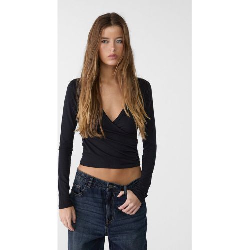 Top en viscose à col en V XS - Stradivarius - Modalova