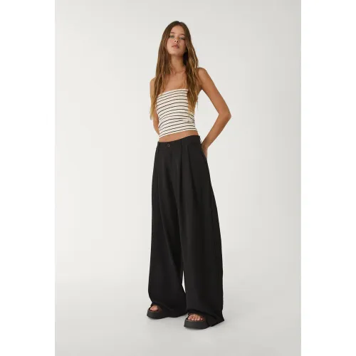 Pantalon habillé wide leg à pinces 32 - Stradivarius - Modalova
