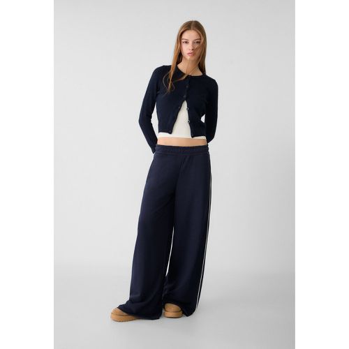 Pantalon molleton jambes larges liseré XS - Stradivarius - Modalova