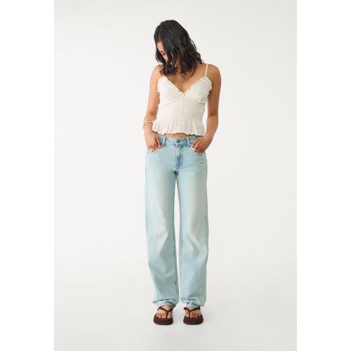 Jean D03 regular taille basse DENIM BLEU MOYEN CLAIR DÉLAVÉ 32 - Stradivarius - Modalova