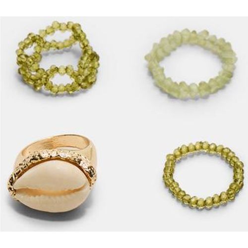 Set de 4 bagues coquillages assorties OS - Stradivarius - Modalova