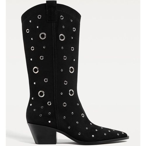Bottines à talon avec œillets 35 - Stradivarius - Modalova