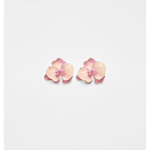 Boucles d’oreilles fleur émail OS - Stradivarius - Modalova