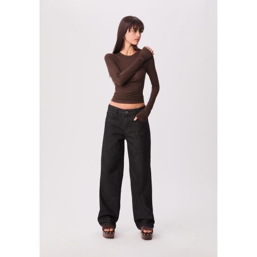 Jean baggy ample DENIM NOIR EFFET DÉLAVÉ 32 - Stradivarius - Modalova