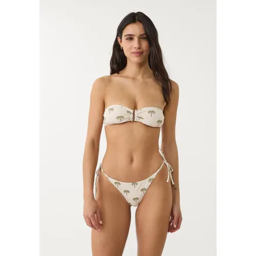 Bas de bikini palmiers Écru XS - Stradivarius - Modalova