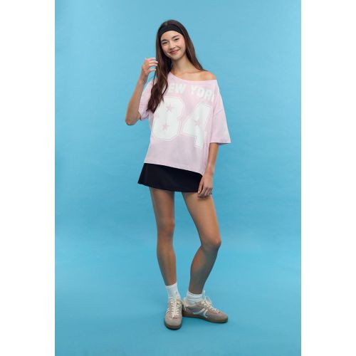 T-shirt imprimé col bateau XS - Stradivarius - Modalova