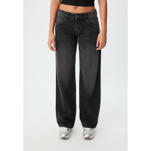 Jean low wide leg DENIM NOIR EFFET DÉLAVÉ 32 - Stradivarius - Modalova