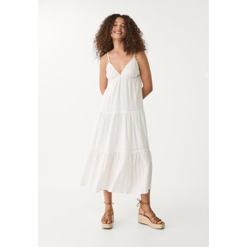 Robe longue fluide brodée XS - Stradivarius - Modalova