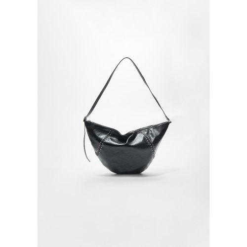 Sac à bandoulière demi-lune souple et clouté OS - Stradivarius - Modalova