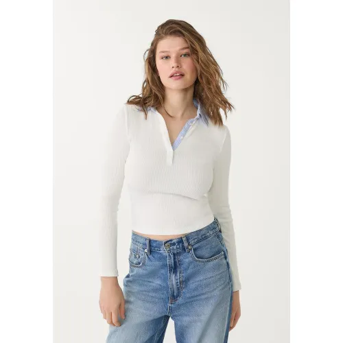 Top bimatière XS - Stradivarius - Modalova