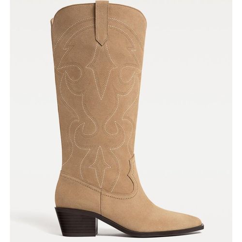 Bottes cowboy en croûte de cuir 35 - Stradivarius - Modalova