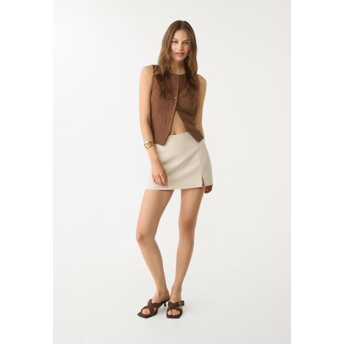 Jupe-culotte avec fente latérale Écru XS - Stradivarius - Modalova