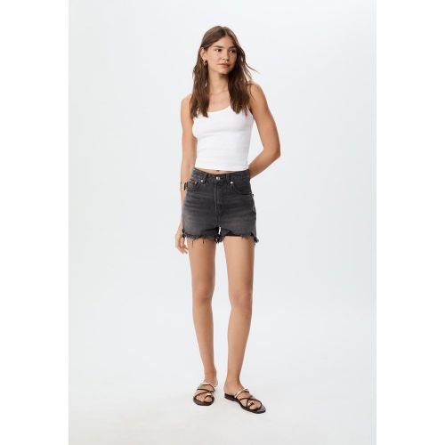 D75 Short en jean déchiré DENIM NOIR EFFET DÉLAVÉ 32 - Stradivarius - Modalova