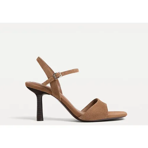 Sandales à talons en cuir 35 - Stradivarius - Modalova