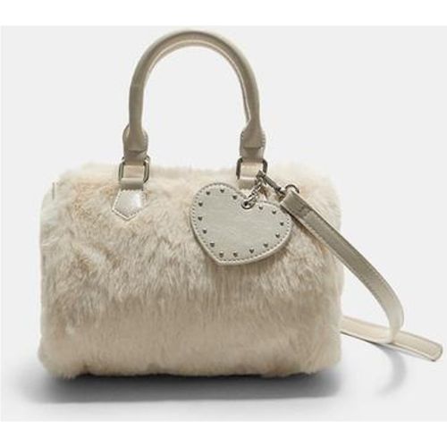 Sac bowling fausse fourrure cœur Écru OS - Stradivarius - Modalova