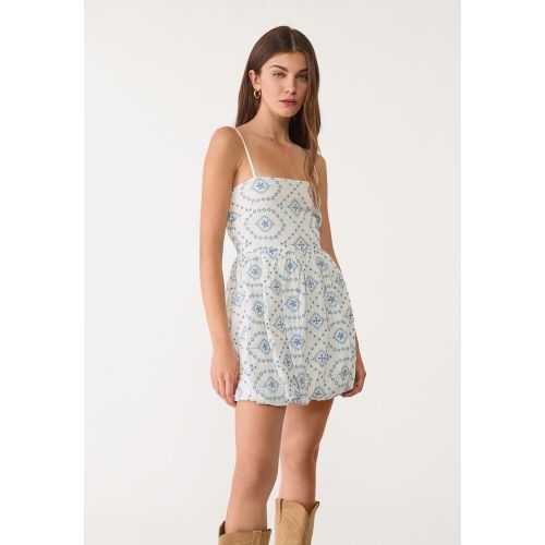Robe courte bouffante brodée XS - Stradivarius - Modalova