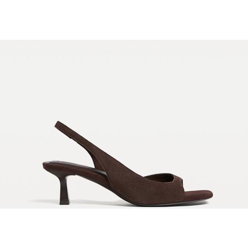 Sandales à talon en cuir 35 - Stradivarius - Modalova