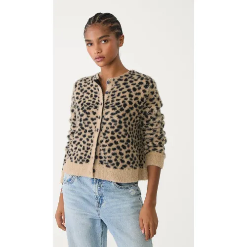 Veste en maille léopard avec boutons XS - Stradivarius - Modalova