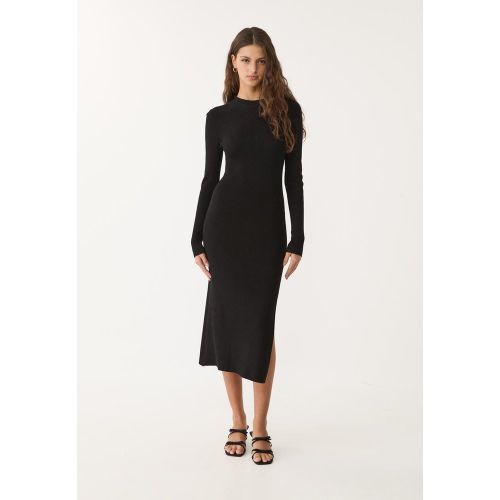 Robe midi en maille à col montant XS - Stradivarius - Modalova