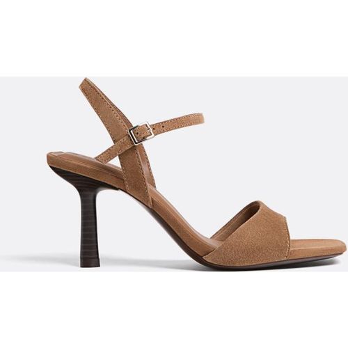 Sandales à talon en cuir 35 - Stradivarius - Modalova