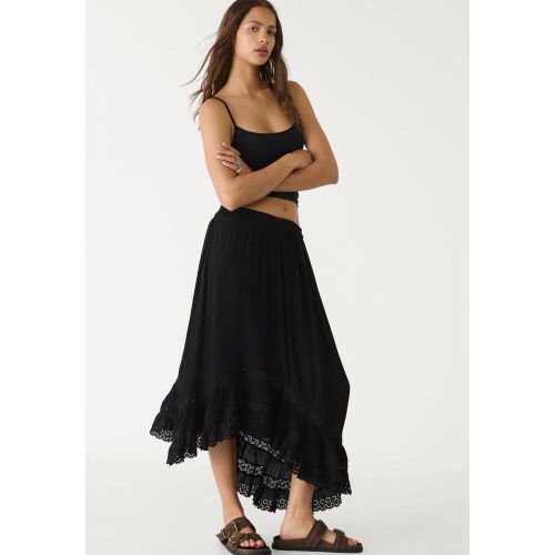 Jupe midi à volant asymétrique XS - Stradivarius - Modalova