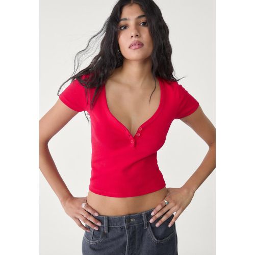 T-shirt manches courtes boutonné XS - Stradivarius - Modalova