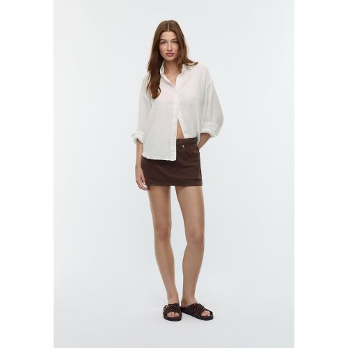 Chemise fluide en lin XS - Stradivarius - Modalova