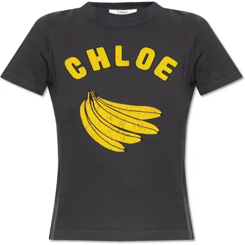 Chloé - Tops > T-Shirts - Gray - Chloé - Modalova