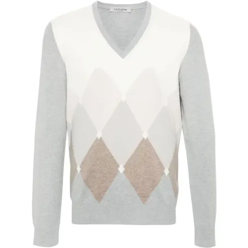 Knitwear > V-neck Knitwear - - La Fileria - Modalova