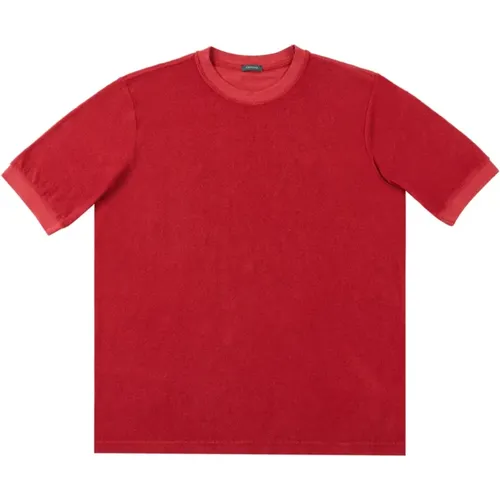 Zanone - Tops > T-Shirts - Red - Zanone - Modalova