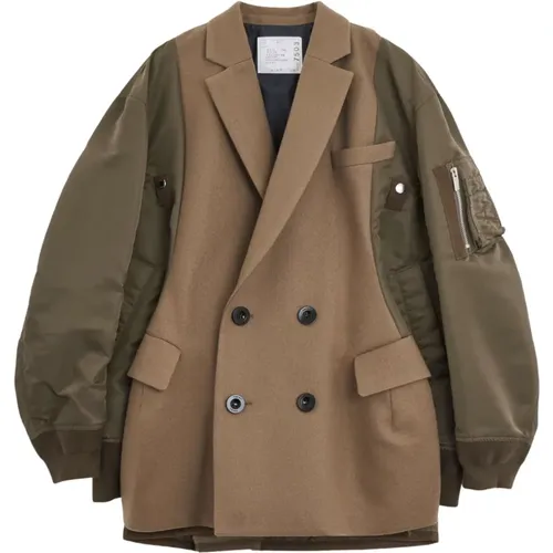 Sacai - Jackets > Blazers - Beige - Sacai - Modalova