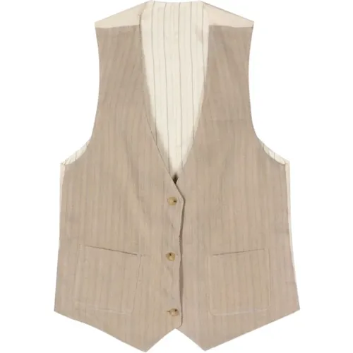 Alysi - Jackets > Vests - Beige - Alysi - Modalova