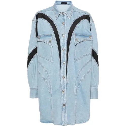 Blouses & Shirts > Denim Shirts - - Mugler - Modalova