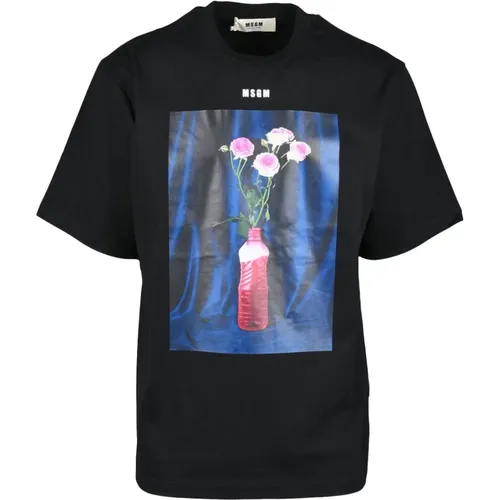 Msgm - Tops > T-Shirts - Black - Msgm - Modalova