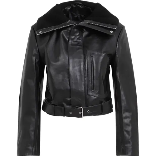 Jackets > Leather Jackets - - Victoria Beckham - Modalova