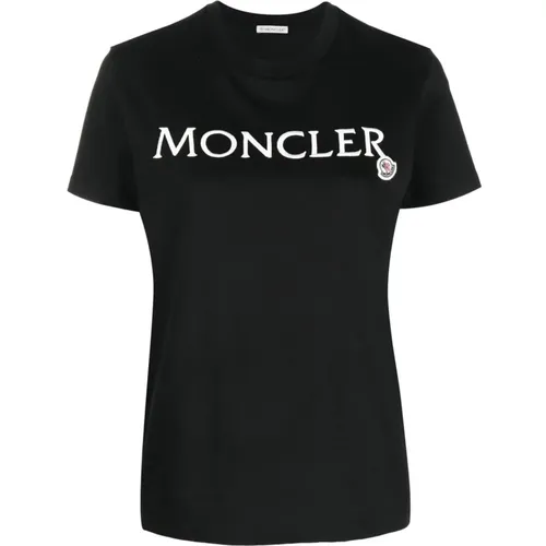 Moncler - Tops > T-Shirts - Black - Moncler - Modalova