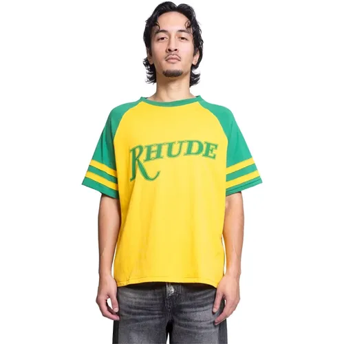 Rhude - Tops > T-Shirts - Yellow - Rhude - Modalova