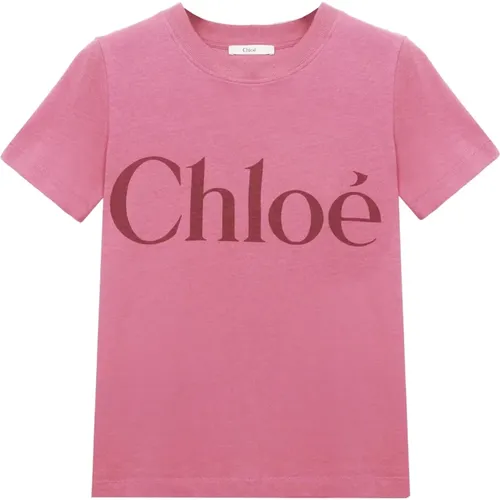 Chloé - Tops > T-Shirts - Pink - Chloé - Modalova