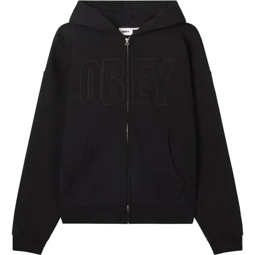 Sweatshirts & Hoodies > Zip-throughs - - Obey - Modalova