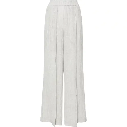 Trousers > Wide Trousers - - BRUNELLO CUCINELLI - Modalova