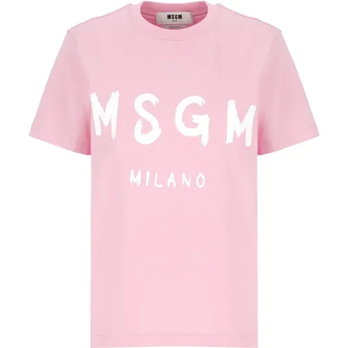 Msgm - Tops > T-Shirts - Pink - Msgm - Modalova