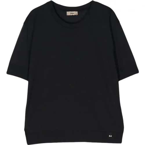 Herno - Tops > T-Shirts - Black - Herno - Modalova