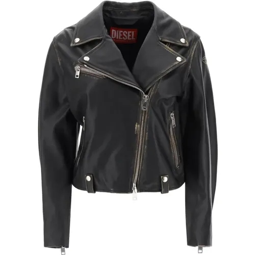 Jackets > Leather Jackets - - Diesel - Modalova