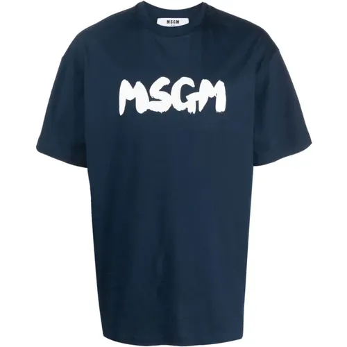 Msgm - Tops > T-Shirts - Blue - Msgm - Modalova