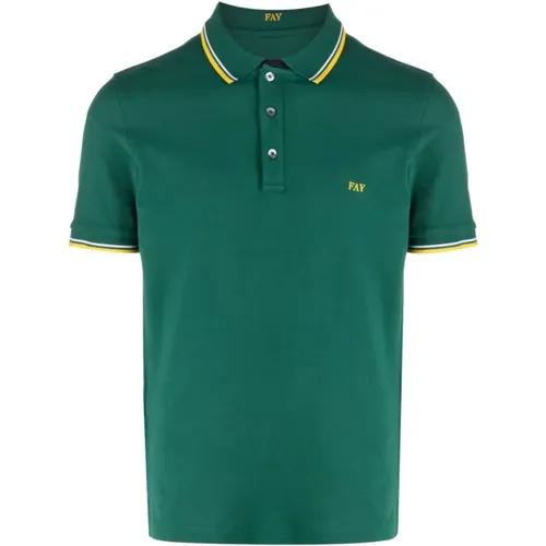 Fay - Tops > Polo Shirts - Green - Fay - Modalova