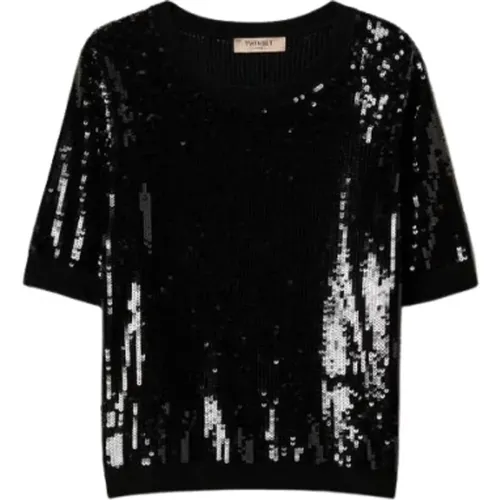 Twinset - Tops > T-Shirts - Black - Twinset - Modalova