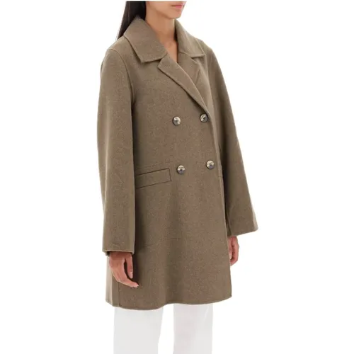 Coats > Double-Breasted Coats - - Ganni - Modalova
