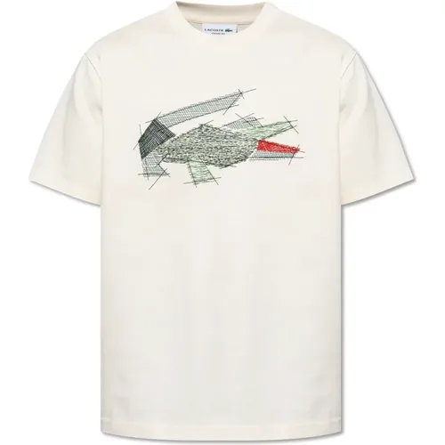 Lacoste - Tops > T-Shirts - Beige - Lacoste - Modalova