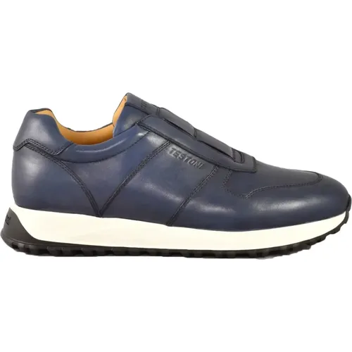 Testoni - Shoes > Sneakers - Blue - Testoni - Modalova